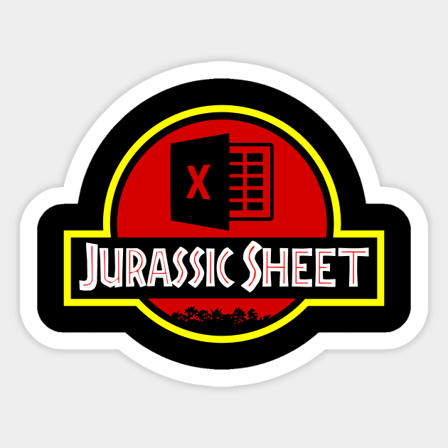 Jurassic Sheet Sticker by Peachy T-Shirts